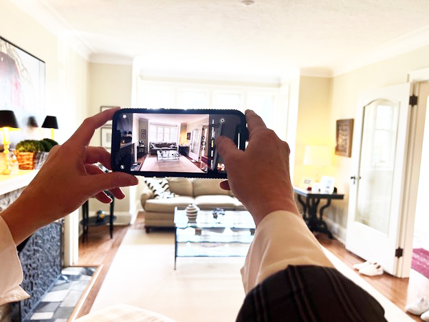 The camera lens can essentially acts as a window to composition, showing me if the elements of a room come together cohesively