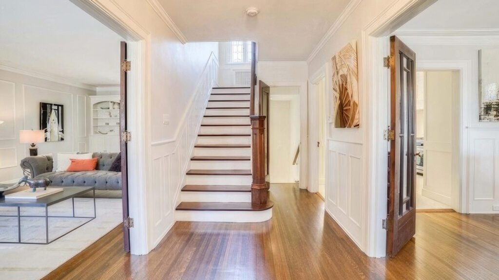 Painting natural wood in a home