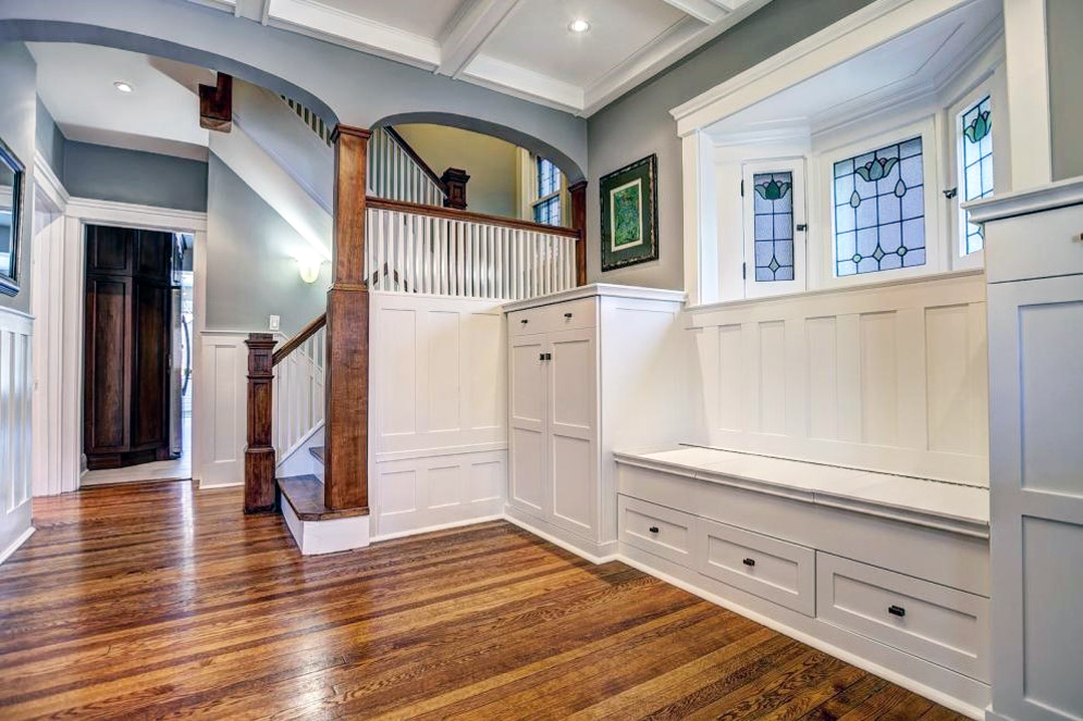 Painting natural wood in a home