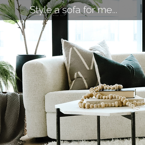 sofa Curated styling for a sofa